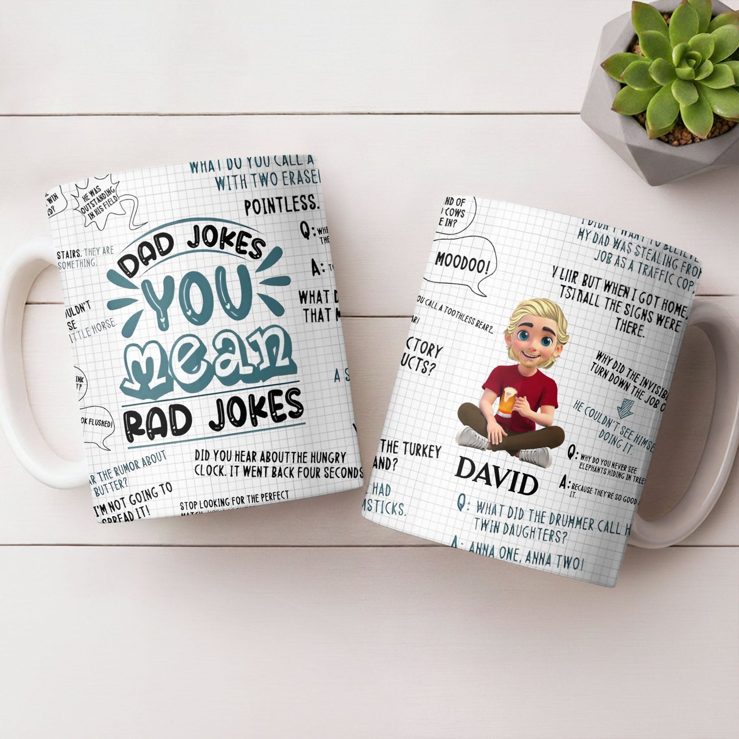 Dad Jokes You Mean Rad Jokes - Personalized Custom Coffee Mug - DAD284_MG
