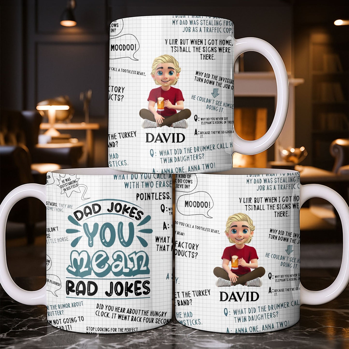Dad Jokes You Mean Rad Jokes - Personalized Custom Coffee Mug - DAD284_MG