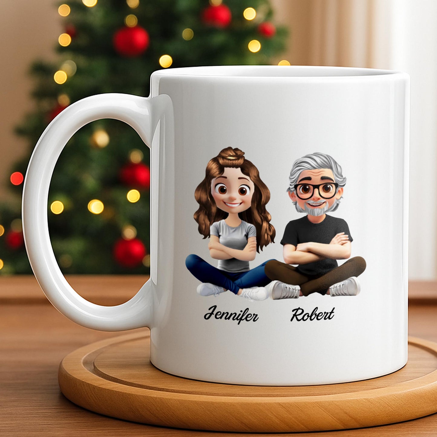 Capture Your Special Moments With Cartoon Couple - Personalized Custom Coffee Mug - DAD291_MG