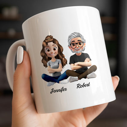 Capture Your Special Moments With Cartoon Couple - Personalized Custom Coffee Mug - DAD291_MG
