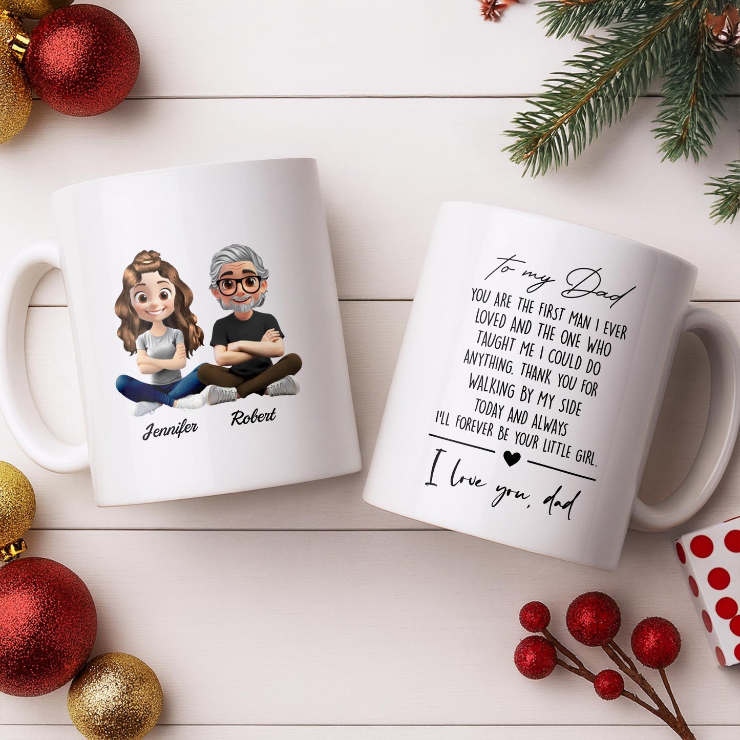 Capture Your Special Moments With Cartoon Couple - Personalized Custom Coffee Mug - DAD291_MG