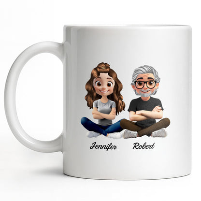 Capture Your Special Moments With Cartoon Couple - Personalized Custom Coffee Mug - DAD291_MG