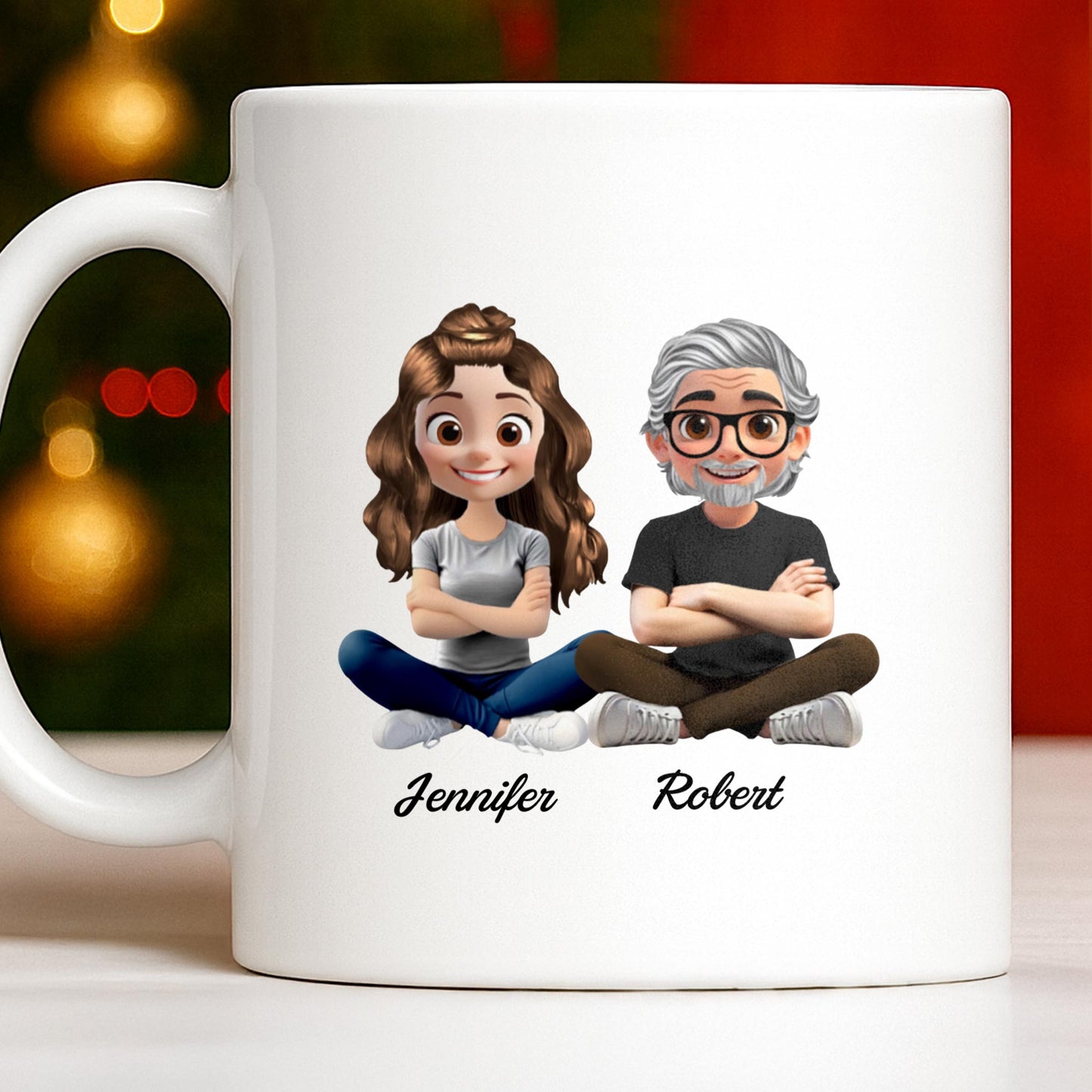 Capture Your Special Moments With Cartoon Couple - Personalized Custom Coffee Mug - DAD291_MG