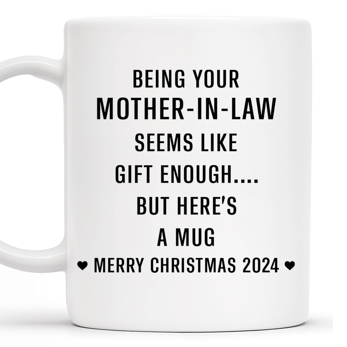 Merry Christmas Mother-In-Law Mug With Heart - Personalized Custom Coffee Mug - DAU095_MG