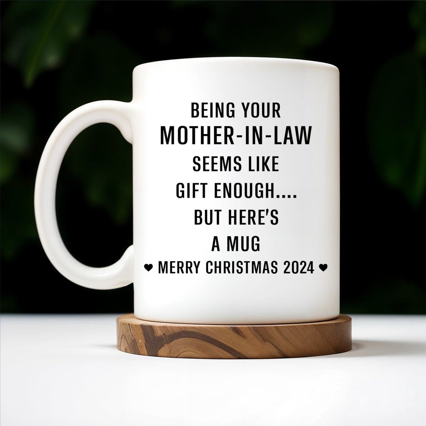 Merry Christmas Mother-In-Law Mug With Heart - Personalized Custom Coffee Mug - DAU095_MG