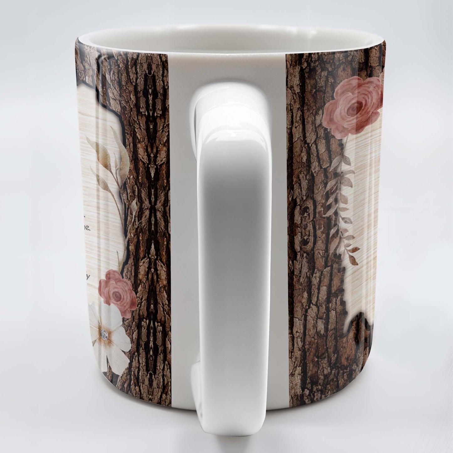 I Love You Life Is Filled With Hard & Good Times Tree Bark And Flowers Design - Personalized Custom Coffee Mug - DAU107_MG