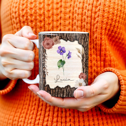 I Love You Life Is Filled With Hard & Good Times Tree Bark And Flowers Design - Personalized Custom Coffee Mug - DAU107_MG