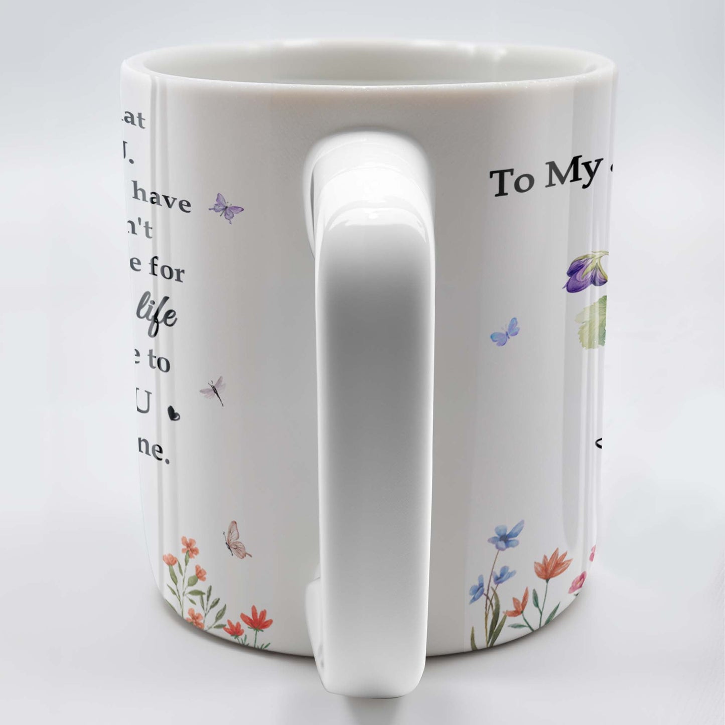 Love Promise to Daughter with Flowers and Butterflies - Personalized Custom Coffee Mug - DAU114_MG