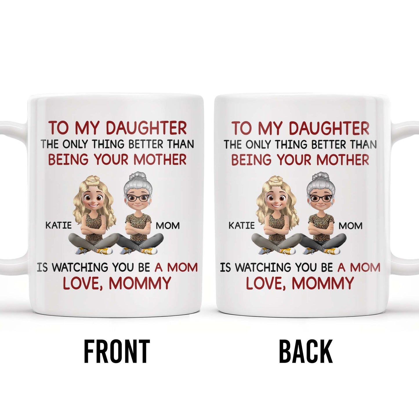 To My Daughter Watching You Be A Mom - Personalized Custom Coffee Mug - DAU123_MG