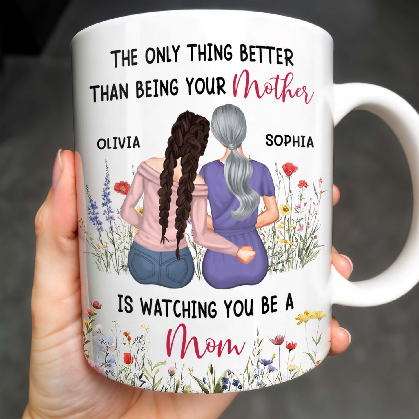 The Only Thing Better Than Being Your Mother Is Watching You Be A Mom, Mother And Daughter - Personalized Custom Coffee Mug - DAU150_MG