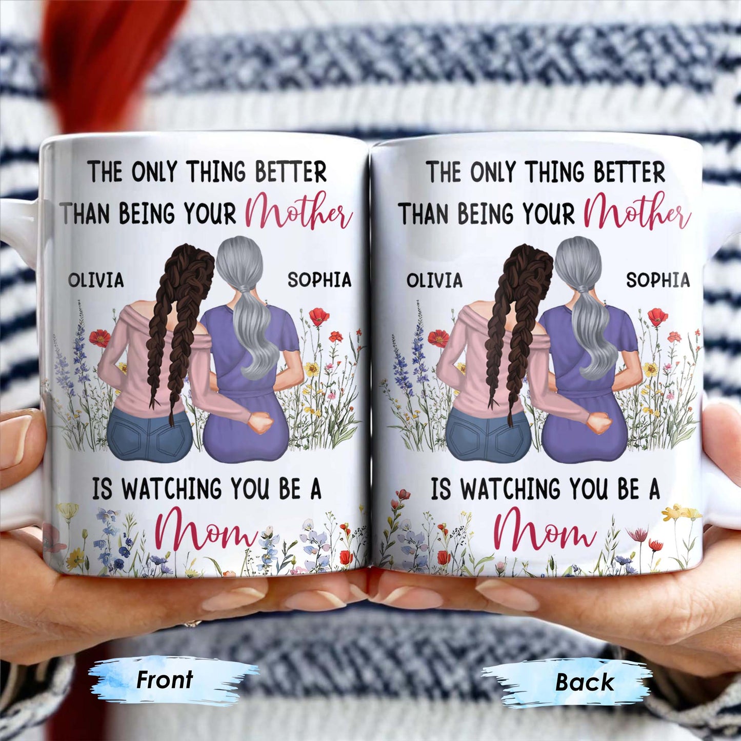 The Only Thing Better Than Being Your Mother Is Watching You Be A Mom, Mother And Daughter - Personalized Custom Coffee Mug - DAU150_MG