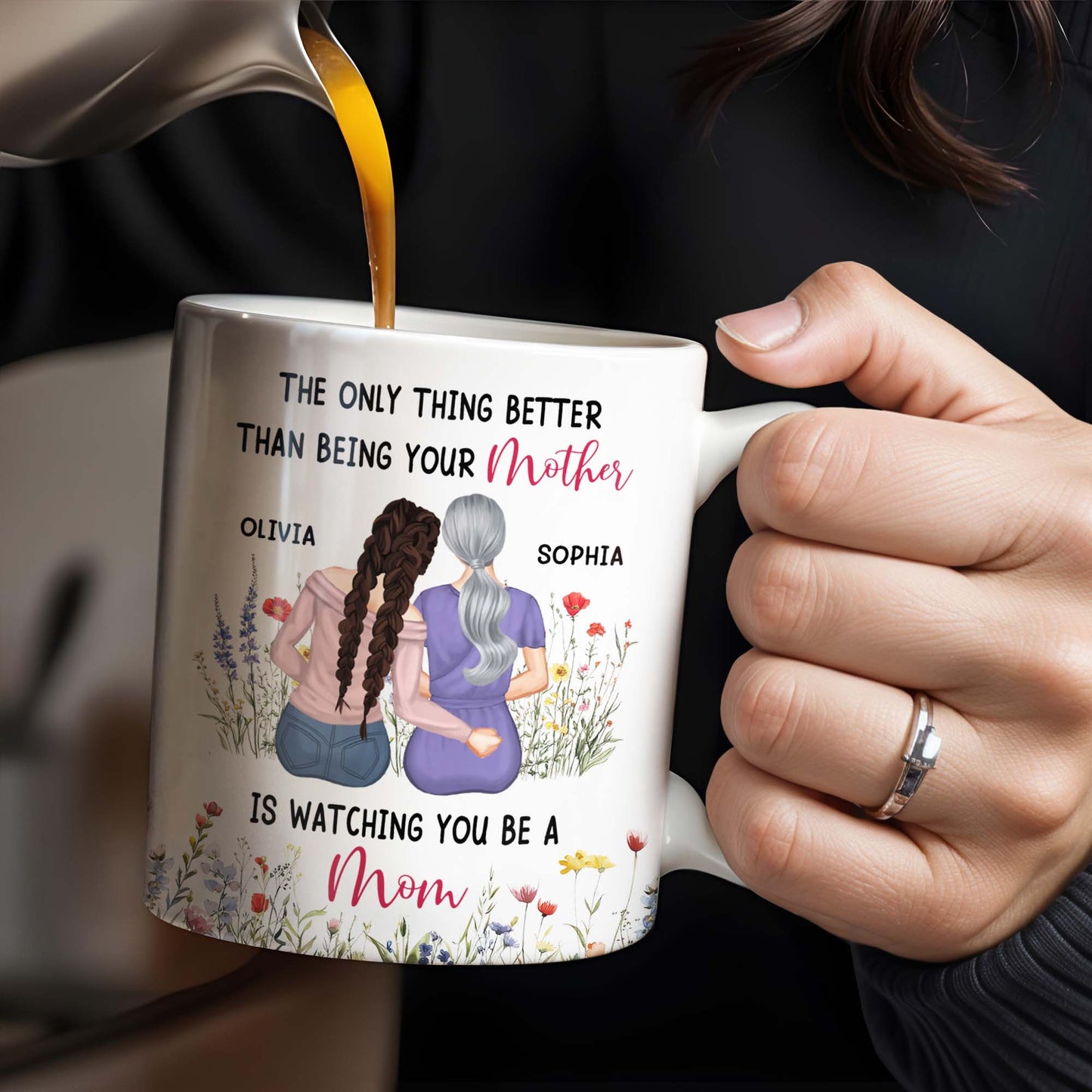 The Only Thing Better Than Being Your Mother Is Watching You Be A Mom, Mother And Daughter - Personalized Custom Coffee Mug - DAU150_MG