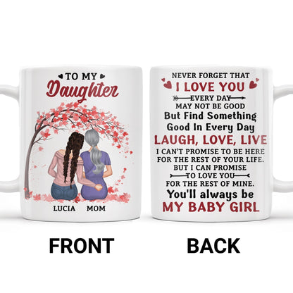 To My Daughter, Never Forget That I Love You, Mother and Daughter under Tree - Personalized Custom Coffee Mug - DAU152_MG