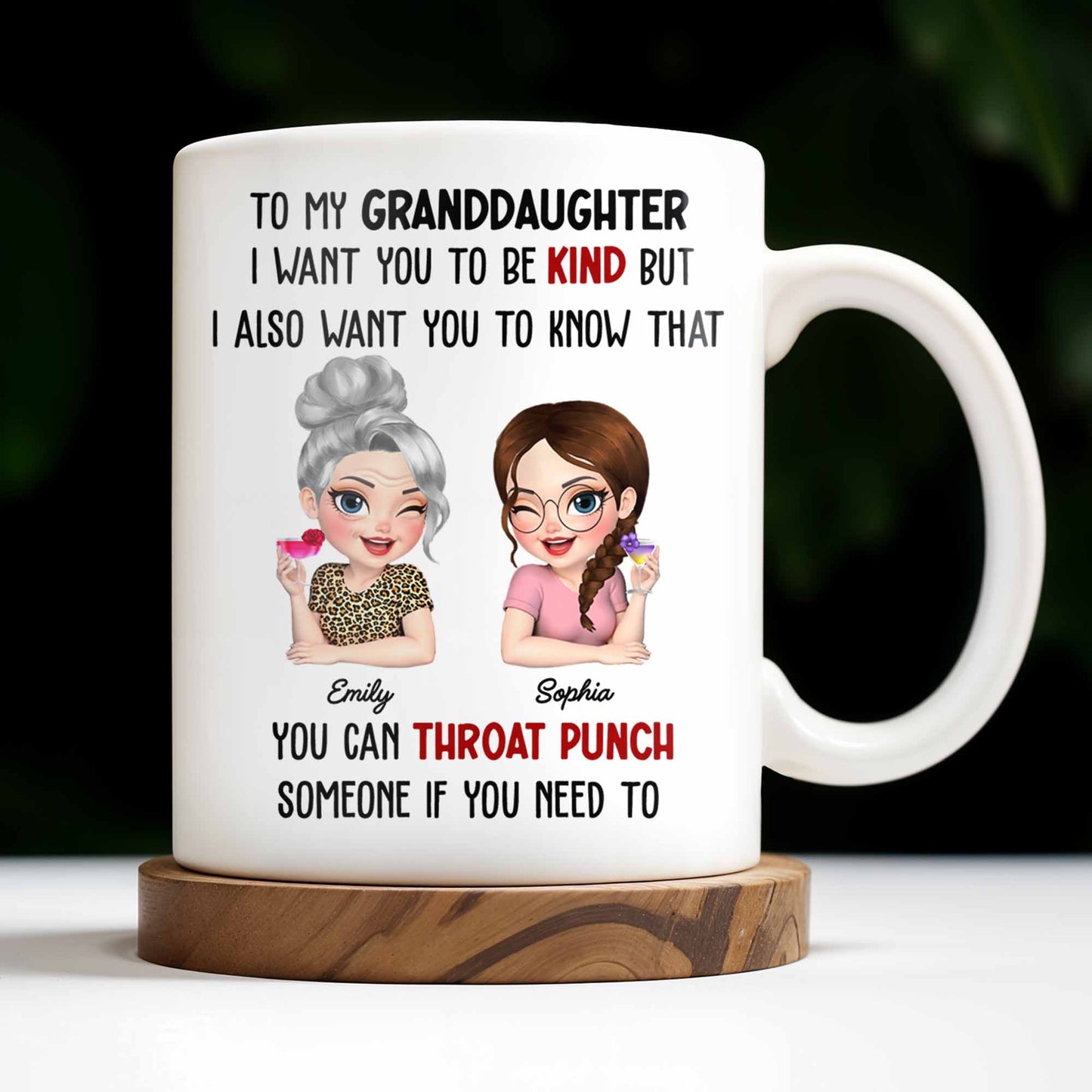To My Daughter Be Kind But Know You Can Defend Yourself - Personalized Custom Coffee Mug - DAU240_MG