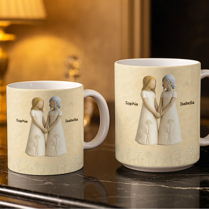 To My Daughter, Flowers and Hearts Design - Personalized Custom Coffee Mug - DAU268_MG