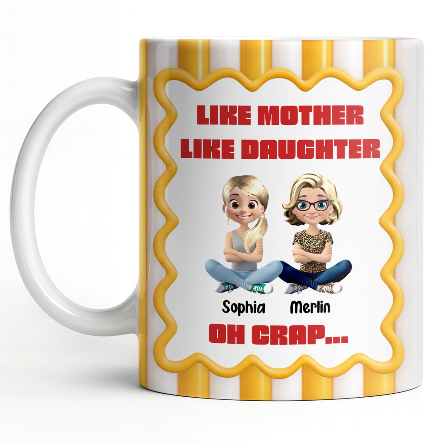 Like Mother Like Daughter, Animated Characters - Personalized Custom Coffee Mug - DAU295_MG