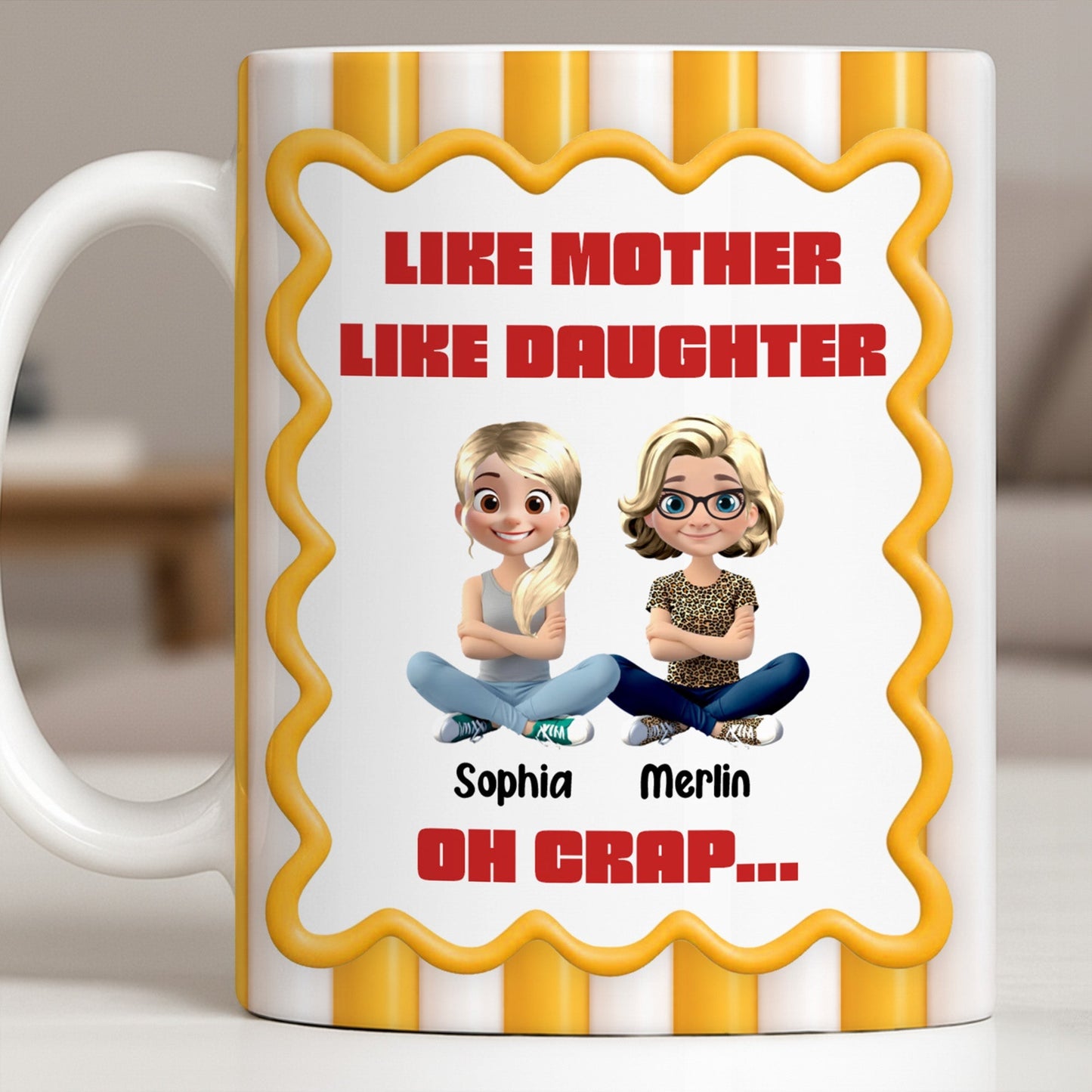 Like Mother Like Daughter, Animated Characters - Personalized Custom Coffee Mug - DAU295_MG