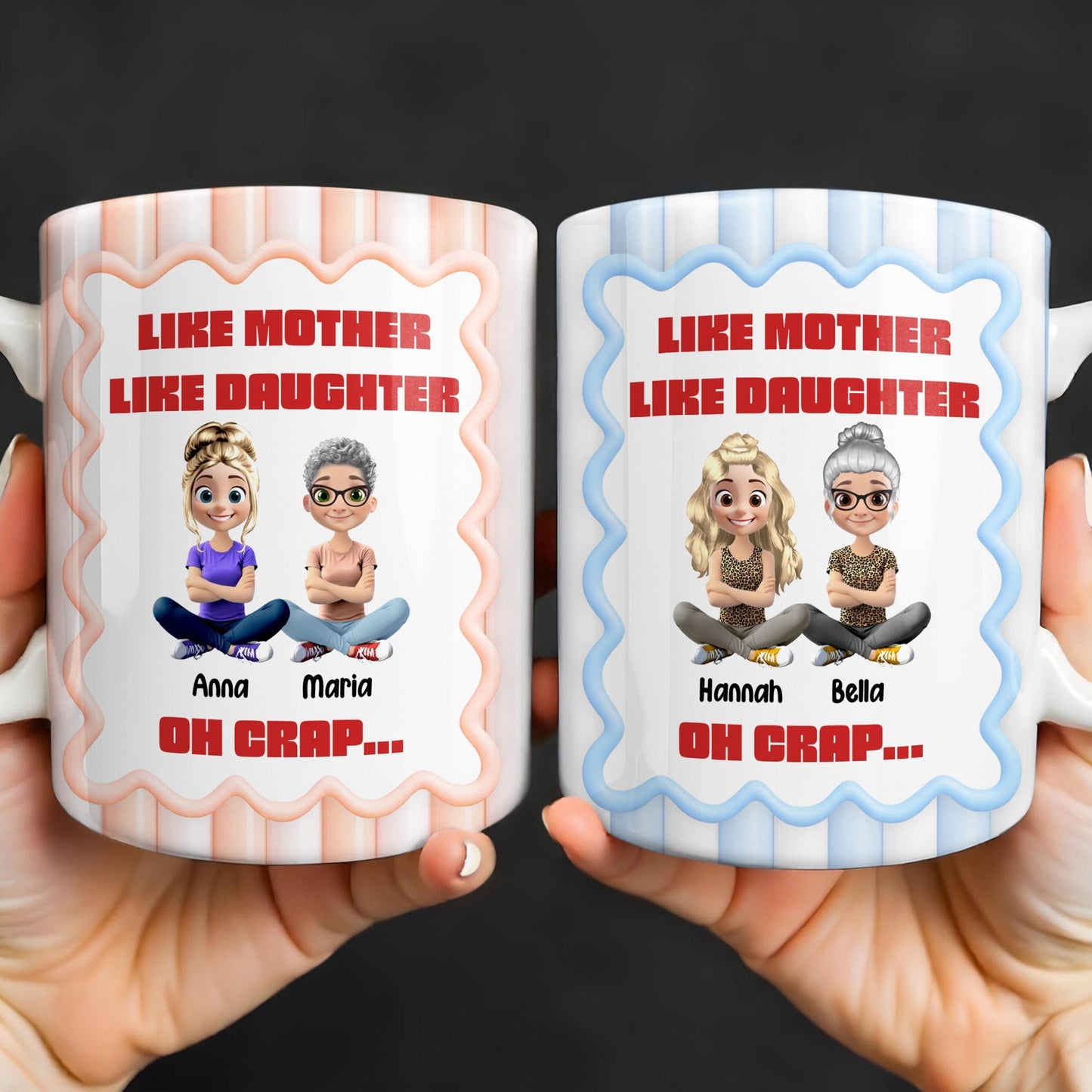 Like Mother Like Daughter, Animated Characters - Personalized Custom Coffee Mug - DAU295_MG