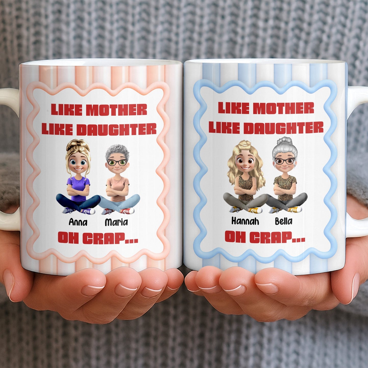 Like Mother Like Daughter, Animated Characters - Personalized Custom Coffee Mug - DAU295_MG