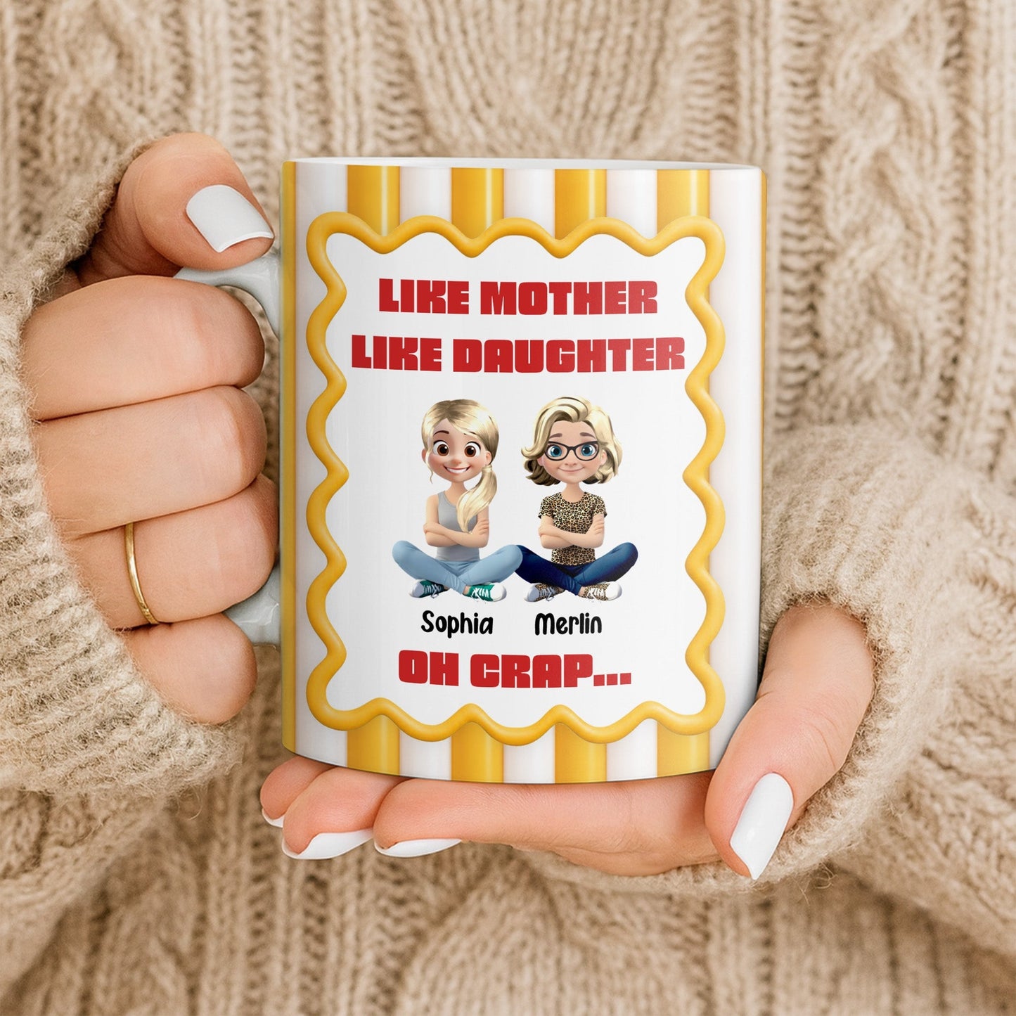 Like Mother Like Daughter, Animated Characters - Personalized Custom Coffee Mug - DAU295_MG