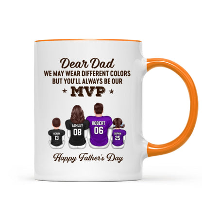 You'll Always Be My MVP Divided Funny Gift For American Football Dad Personalized Mug