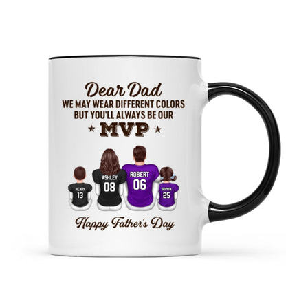 You'll Always Be My MVP Divided Funny Gift For American Football Dad Personalized Mug