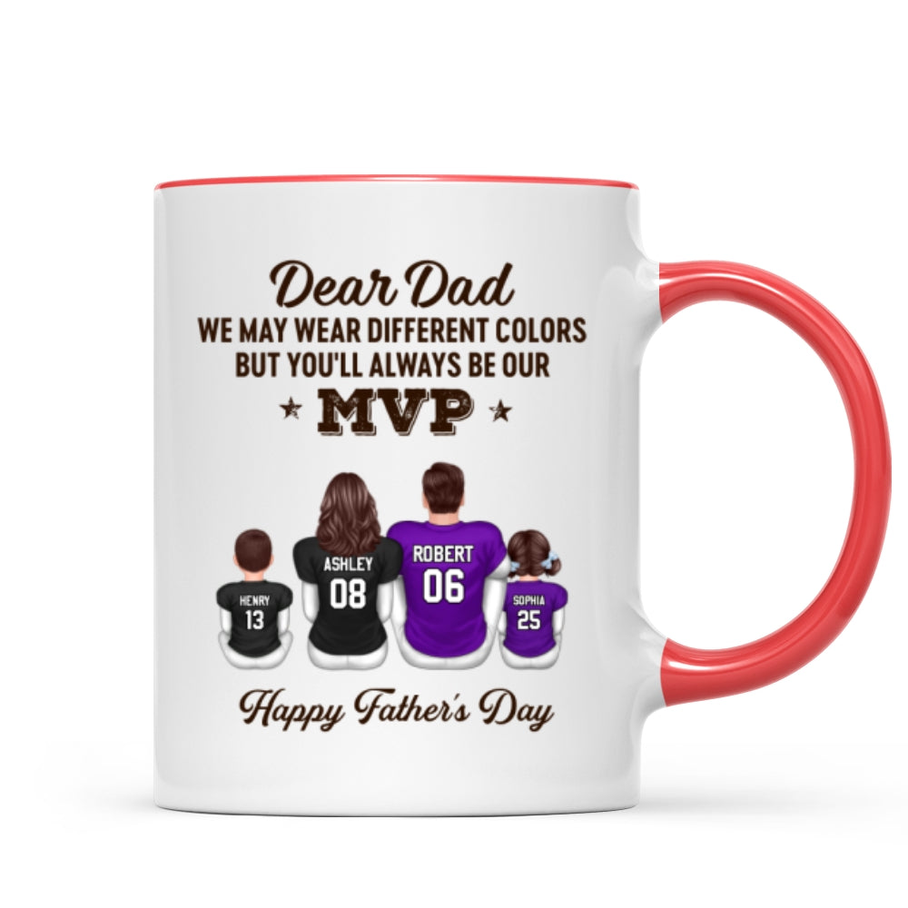 You'll Always Be My MVP Divided Funny Gift For American Football Dad Personalized Mug