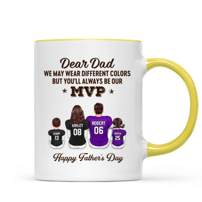 You'll Always Be My MVP Divided Funny Gift For American Football Dad Personalized Mug
