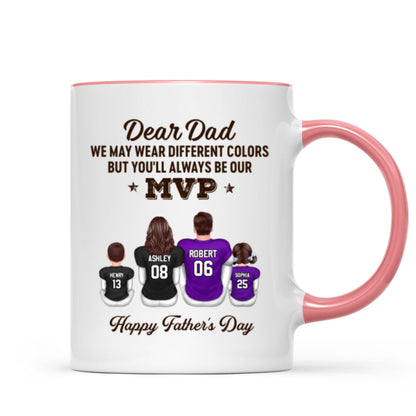 You'll Always Be My MVP Divided Funny Gift For American Football Dad Personalized Mug