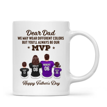 You'll Always Be My MVP Divided Funny Gift For American Football Dad Personalized Mug