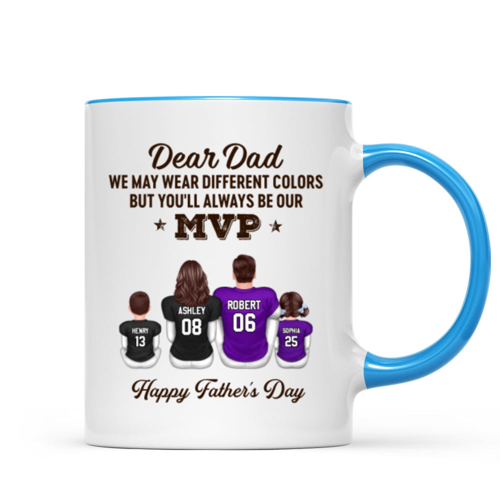 You'll Always Be My MVP Divided Funny Gift For American Football Dad Personalized Mug