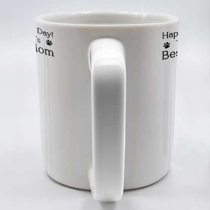 Happy Mother's Day! To the World's Best Dog Mom I Woof You, Dog and Paw Prints - Personalized Custom Coffee Mug - DGM003_MG