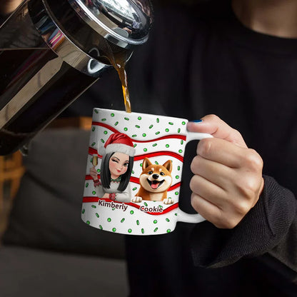 Dog Walker In Home Pet Care Funny - 3D Inflated Effect Printed Mug, Personalized White Edge-to-Edge Mug