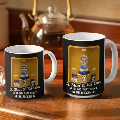 A Girl And Her Cat A Bond That Can't Be Broken Toy Box - Personalized White Edge-to-Edge Mug