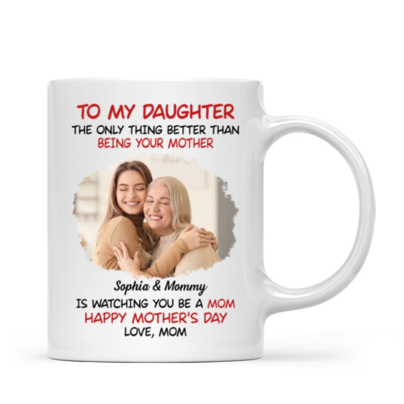 To My Daughter Photo Insert Happy Mother's Day Personalized Mug