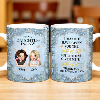 Gift Of You Thank You For Loving My Son Floral Elements - Personalized Custom Coffee Mug - DILA012_MG