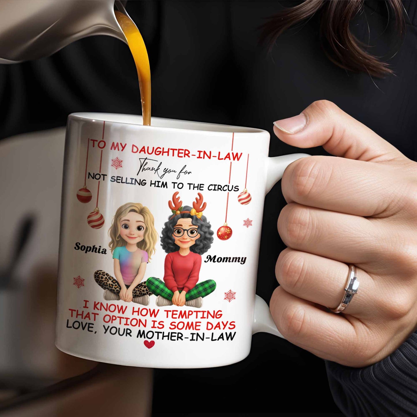 To My Daughter-In-Law Thank You For Not Selling Him To The Circus - Personalized Custom Coffee Mug - DILA013_MG