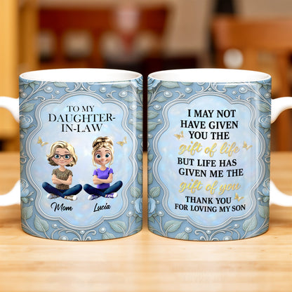 To My Daughter-In-Law, Thank You For Loving My Son - Personalized Custom Coffee Mug - DILA025_MG