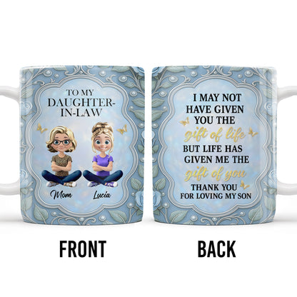 To My Daughter-In-Law, Thank You For Loving My Son - Personalized Custom Coffee Mug - DILA025_MG