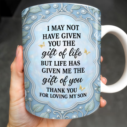 Thank You For Loving My Son, Floral Design - Personalized Custom Coffee Mug - DILA026_MG