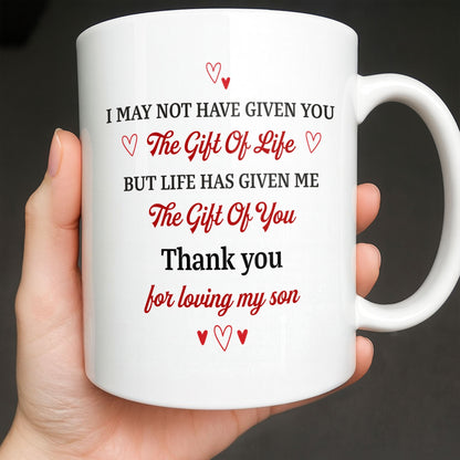 To My Daughter-In-Law, Thank You For Loving My Son, Christmas Reindeer Antlers - Personalized Custom Coffee Mug - DILA062_MG