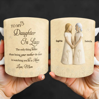 To My Daughter In Law, Watching You Be A Mom - Personalized Custom Coffee Mug - DILA068_MG