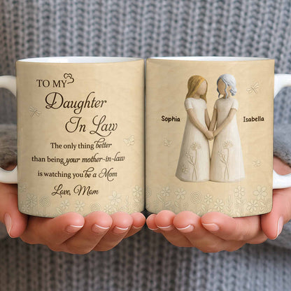 To My Daughter In Law, Watching You Be A Mom - Personalized Custom Coffee Mug - DILA068_MG