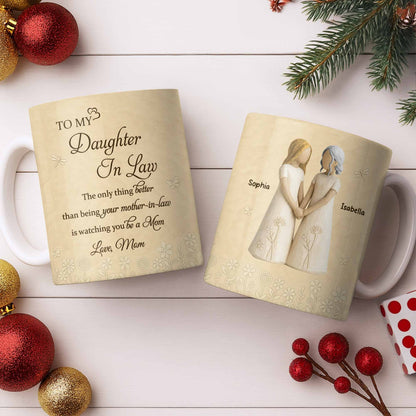 To My Daughter In Law, Watching You Be A Mom - Personalized Custom Coffee Mug - DILA068_MG