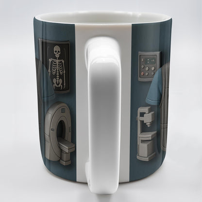 Radiologist Dr. Tommy, Radiology Vest and Medical Mask - Personalized Custom Coffee Mug - DOC001_MG