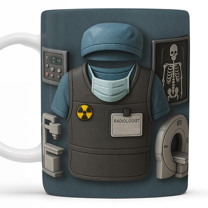 Radiologist Dr. Tommy, Radiology Vest and Medical Mask - Personalized Custom Coffee Mug - DOC001_MG