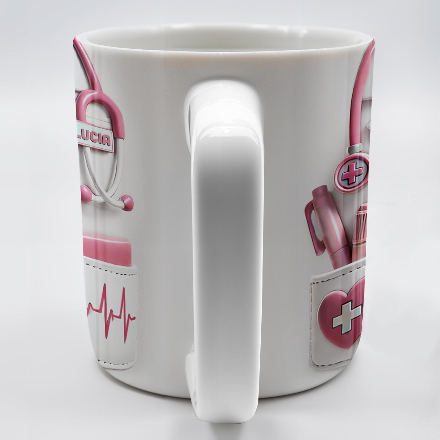 Medical Appreciation Design With Stethoscope and Pocket Details - Personalized Custom Coffee Mug - DOC002_MG