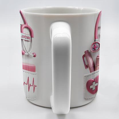Medical Appreciation Design With Stethoscope and Pocket Details - Personalized Custom Coffee Mug - DOC002_MG