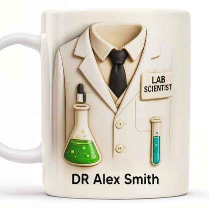 Lab Scientist, Lab Coat and Test Tubes - Personalized Custom Coffee Mug - DOC003_MG