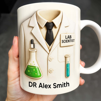 Lab Scientist, Lab Coat and Test Tubes - Personalized Custom Coffee Mug - DOC003_MG